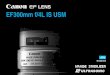EF300mm f/4L IS USM 使用説明書 - Canon › manual › ef › telephoto › ef300f4lisusm...USMはUltrasonic Motor（超音波モーター）の略 称です。JPN-2 本文中のマークについて