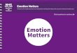 Emotion Matters€¦ · Expressing emotions Emotions don’t exist in isolation 2 Emotions Intended Learning Outcome Have an understanding of emotions, how they are expressed, the