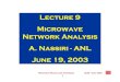 Lecture 9 Microwave Network Analysis A. Nassiri - ANL June ...anlage.umd.edu › Microwave Network Analysis by A Nassiri.pdf · Microwave Physics and Techniques UCSB –June 2003