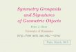 Symmetry Groupoids and Signatures of Geometric Objects › ~olver › t_ › sgsgo.pdf · The solution to an equivalence problem rests on understanding its invariants. ... S ⊂ R3