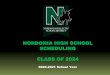 NORDONIA HIGH SCHOOL SCHEDULING CLASS OF 2024 · 2020-02-03 · (A=4.5 pts, B=3.5 pts, C=2.5 pts, and D=1.5 pts) AP courses receive a weight of an additional 1.0 point toward cumulative