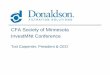 CFA Society of Minnesota InvestMNt Conference€¦ · CFA Society of Minnesota InvestMNt Conference Tod Carpenter, President & CEO. Safe Harbor Statement This presentation includes