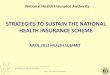 STRATEGIES TO SUSTAIN THE NATIONAL HEALTH INSURANCE … · –Evidence of irrational prescribing and poly-pharmacy. 53% of claims cost due to medicines –Some providers are prescribing