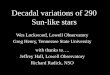 Decadal variations of 290 Sun-like starslasp.colorado.edu/media/projects/SORCE/meetings/2015...Decadal variations of 290 Sun-like stars Wes Lockwood, Lowell Observatory Greg Henry,