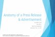 Anatomy of a Press Release & Advertisementkcccommunications.weebly.com › uploads › 1 › 0 › 1 › 1 › 101116308 … · Anatomy of a Press Release & Advertisement By KEVIN