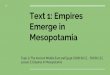 Text 1: Empires Emerge in Mesopotamia · Civil laws were designed to protect the powerless, including women and slaves Criminal laws dealt with offenses against others, such as robbery,