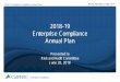 2018-19 Enterprise Compliance Annual Plan › docs › board-agendas › ... · Compliance & Ethics • Realigning previous “compliance elements” with compliance functions and