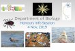 Department of Biology · 2019-11-05 · 1. Cryobiology of sturgeon germplasm 5. Effect of yolk and lipid quality on visual development, larval growth and survival--Zebrafish 2. Xenotransplantation