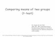 Comparing means of two groups (t-test)...Comparing means of two groups (t-test) Dr. Kyaw Ko Ko Htet M.B.,B.S, MSc (Epidemiology) Epidemiology Research Division Department of Medical