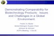 Demonstrating Comparability for Biotechnology Products ... · What is Comparable? (ICH Q5E) • Comparable: A conclusion that products have highly similar quality attributes before