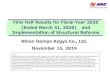 First Half Results for Fiscal Year ... - Nihon Dempa Kogyo · Nihon Dempa Kogyo Co., Ltd. November 15, 2019 【Note】 Statements made in this presentation with respect to our current