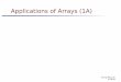 Applications of Arrays (1A) · Series: 4. Applications of Arrays 6 Young Won Lim 4/19/18 1-d array names int a [4]; int c [4] [4]; int The value of a is the starting address of a