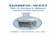 SHIMPO West RK-2 · The RK-2 has one adjustable foot. To adjust in case of wobble, loosen top nut of right rear foot and screw foot up or down as required, then tighten top nut. Foot