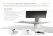 Technical Specifications · Designed by Humanscale, QuickStand is a unique, desk clamp-mounted sit/stand product that encourages users to be active and easily integrate vital movement