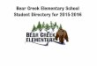 Bear Creek Elementary School Student Directory for 2015-2016 · Bear Creek Elementary Student Directory (sorted alphabetically) * A * Albanesi Rob ‐ Sixth Grade parent: Heather