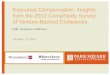 Executive Compensation: Insights from the 2012 CompStudy ... · from the 2012 CompStudy Survey of Venture-Backed Companies October 11, 2012 Life Sciences Edition . Today’s moderator