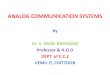 ANALOG COMMUNICATION SYSTEMSvemu.org › uploads › ppt › 10_03_2020_1292903273.pdf · Angle Modulation &Demodulation: Concept of instantaneous frequency, Generalized concept of