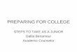 PREPARING FOR COLLEGE - universalschool.org · •1. Some college decisions arrive in March. •2. Most college decisions and financial aid arrive. Read them carefully for some of