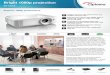 EH334 Datasheet - ProjectorCentral · CONNECTIVITY (May require optional accessories) Bright 1080p projection EH334 The Optoma EH334 is a bright 3,600 lumens 1080p projector optimized