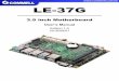 LE- 37 G · 2016-09-12 · LE- 37 G 8VHU¶V0 DQXD l-4- Chapter 1  1.1  LE -37 G is 3.5 inch Motherboard which supports 6 th Generation
