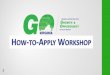 HOW TO-APPLY WORKSHOP - Virginia · INTRO TO GO VIRGINIA. 5 ... •IT and Communications • Logistics • Professional Services REGION 8 $40,052. Average Annual Wage. 25 REGION 9: