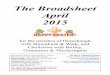 The Broadsheet April 2015 - Humshaugh · day during Holy Week as Christians journey through the Passion Narrative, ... amazement, and a little joy break out at the news. The women