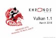 Vulkan 1 - Khronos Group · Non-proprietary, royalty-free open standard ‘By the industry for the industry ... common mistakes, and items not specifically prohibited by the Vulkan