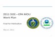 2011 DOE—EPA MOU Work Plan - Energy Star...equipment and retrofit measures, drawing on EPA data sets when appropriate. – Develop, validate, and update software tools for both asset
