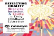 REFLECTING QUALITY Diversity, Inclusion, & Equity in Early …ncaeyc.org/wp-content/uploads/2017/08/NCAEYC_2017_Conf_progra… · Christine Butler, Coordinator of Operations and Conference