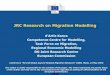 JRC Research on Migration Modelling · Competence Centre for Modelling, Task Force on Migration, Regional Economic Modelling DG Joint Research Centre European Commission Conference