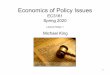 EC3161 Spring 2020 - Michael Kingmichaelking.ie/wp-content/uploads/2020/01/EC3161-L1-Voting.pdf · Horizontal and vertical equity Ricardian Equivalence Fiscal illusion Module 1 Review