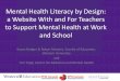 Mental Health Literacy by Design: a Website With and For ......home page (1a home in the wireframes) to add a blurb that introduces the page. On the annotated wireframes we've included