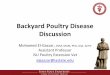 Backyard Poultry Disease Discussion. Backyard... · Backyard Poultry Disease Discussion Mohamed El-Gazzar, DVM, MAM, PhD, Dipl. ACPV Assistant Professor ISU Poultry Extension Vet