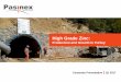 High Grade Zinc - Pasinex...Introduction Pasinex is a 50% owner of an expanding DSO zinc producer from Pinargozu mine Pinargozu is a carbonate replacement deposit (CRD) near Adana,