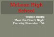 Winter Sports Meet the Coach Night - McLean High School · treatments, rehabilitation, and questions from student athletes, parents, and physicians . ... - Severe acne - mood swings