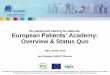 EU patient-led training for patients: European Patients ... · Facilitate patient involvement in R&D to collaborate in ... ensure independence and good governance • EMA, Swissmedic,