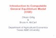 Introduction to Computable General Equilibrium Model (CGE)agecon2.tamu.edu/people/faculty/mccarl-bruce/685/topic2... · 2004-11-24 · variables such that D = S (Walras’ Law) (Qs-Qd)P