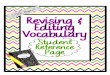 Revising & Editing Vocabulary Revising & Editing Vocabulary Student Reference Page A Accurate (adj.)