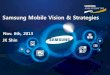 Samsung Mobile Vision & Strategies...Samsung Mobile Vision & Strategies JK Shin Nov. 6th, 2013 Disclaimer The materials in this report include forward-looking statements which can