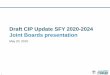 Draft CIP Update SFY 2020-2024 Joint Boards presentation · Joint Boards presentation May 20, 2019 . 2 ... The draft SFY 2020- 2024 CIP update continues the investment strategy of