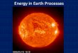Energy in Earth Processes - Mr. Stephens Earth Science€¦ · Energy in Earth Processes . What is Energy? Energy: The ability to do work Everything that is done in the universe –