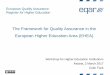The Framework for Quality Assurance in the European Higher ...Standards and Guidelines for Quality Assurance in the EHEA (Bergen) European organisation: European Quality Assurance