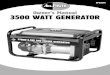 Owner’s Manual 3500 WATT GENERATOR - Absolute ......Owner’s Manual 5 General Precautions (cont’d) Gasoline and Oil (cont’d) zDo not smoke, or allow sparks, flames or other