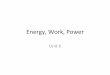 Energy,Work,Power( - ppphs2014.files.wordpress.com€¦ · Topics • 9(Diﬀerentforms(of(Energy(• Law(of(Conservaon(of(Energy(• KE(and(GPE(• Work(Done(and(Power(• Eﬃciency
