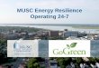 MUSC Energy Resilience Operating 24-7energy.sc.gov/files/ascem/2019 Presentations/MUSC... · › Two Fuel tankers 13,000 gal total, 3 day supply › Fuel companies on standby ›