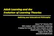 Adult Learning and the Evolution of Learning Theories...Characterize evolution of learning theories 3. Discuss key principles and practices Objectives 1. Distinguish grounded vs. craft-based