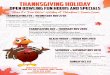 Thanksgiving Holiday - Microsoft...Thanksgiving Holiday Open Bowling Fun Hours and Specials Thibodeau’s Seneca Lanes 1090 U.S. 23 | Fostoria, Ohio 44830 (419) 435 3990 senecalanesfostoria.com