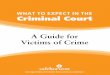 WHAT TO EXPECT IN THE Criminal Courtfiles.meetup.com/19220431/1305835340_What_to_Expect_in_Crimin… · WHAT TO EXPECT IN THE Criminal Court A Guide for Victims of Crime SH_Criminal_Courts.indd