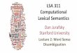 LSA$311 Computational$ Lexical$Semanticsweb.stanford.edu/~jurafsky/li15/lec2.wsd.pdfparadigms to word sense disambiguation. 16.5 Supervised Word Sense Disambiguation If we have data