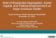 Role of Residential Segregation, Social Capital, and Political … · 2020-06-19 · 1 Role of Residential Segregation, Social Capital, and Political Empowerment on Asian American